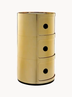 Sale Kartell Caisson design 3 modules Componibili Doré, haute brillance
