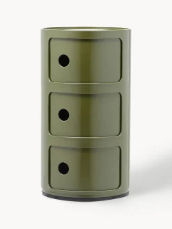 Hot Kartell Caisson design 3 modules Componibili Vert olive, haute brillance