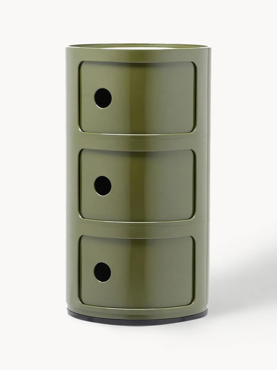 Hot Kartell Caisson design 3 modules Componibili Vert olive, haute brillance
