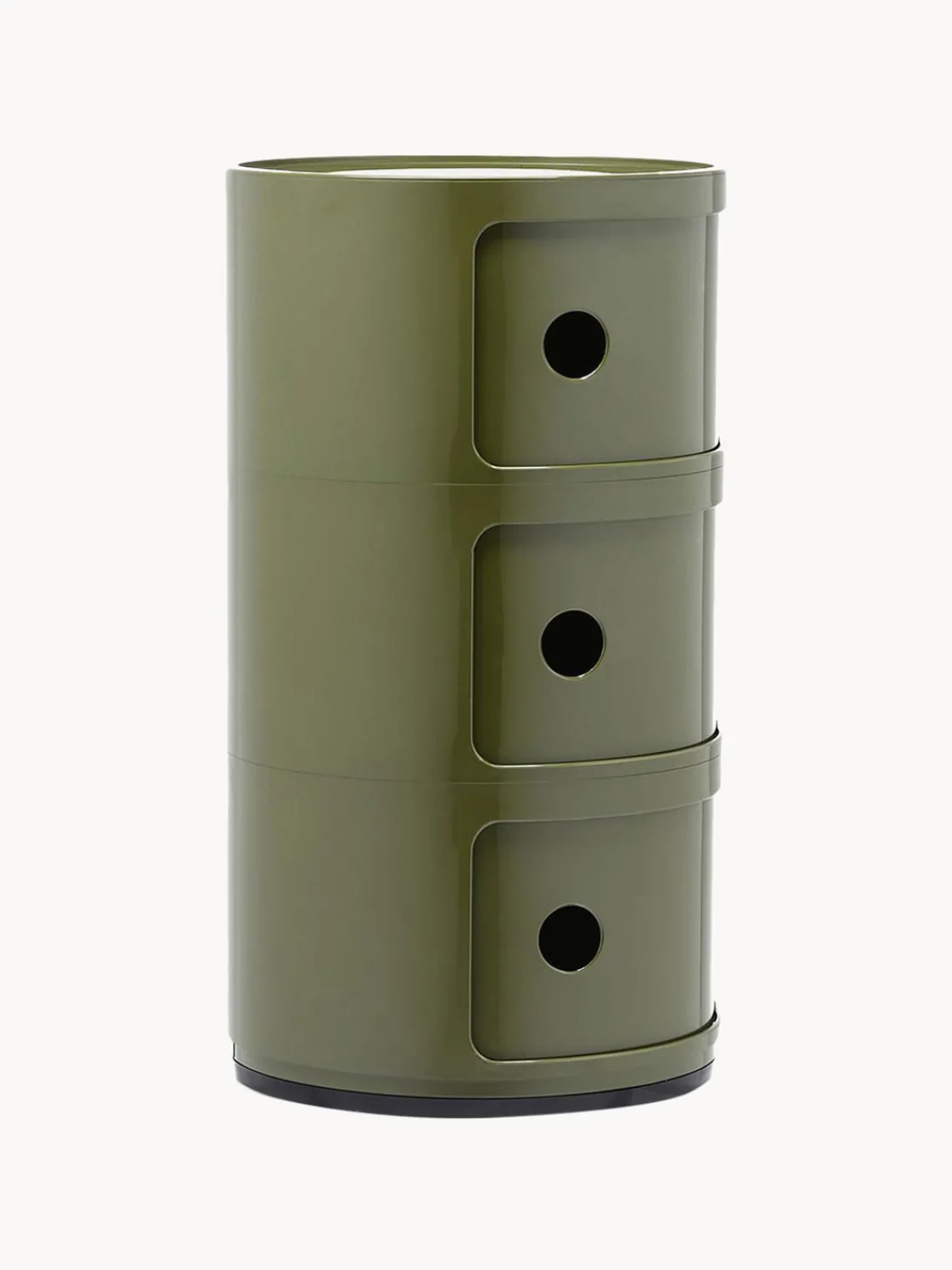 Hot Kartell Caisson design 3 modules Componibili Vert olive, haute brillance