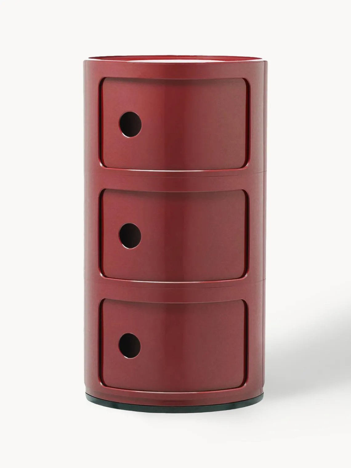Discount Kartell Caisson design 3 modules Componibili Lie de vin, haute brillance