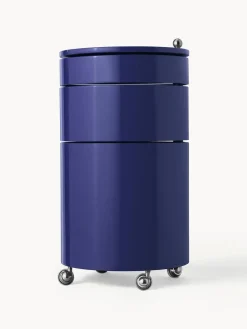 Hot Verpan Caisson roulant rond Barboy, design Verner Panton Bleu foncé, haute brillance