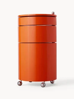 Fashion Verpan Caisson roulant rond Barboy, design Verner Panton Orange, haute brillance