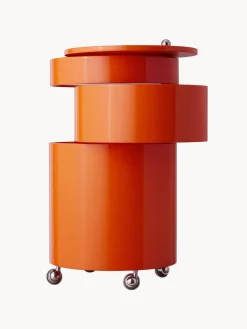 Fashion Verpan Caisson roulant rond Barboy, design Verner Panton Orange, haute brillance