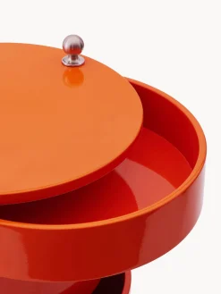 Fashion Verpan Caisson roulant rond Barboy, design Verner Panton Orange, haute brillance