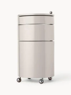 Hot Verpan Caisson roulant rond Barboy, design Verner Panton Blanc crème, haute brillance
