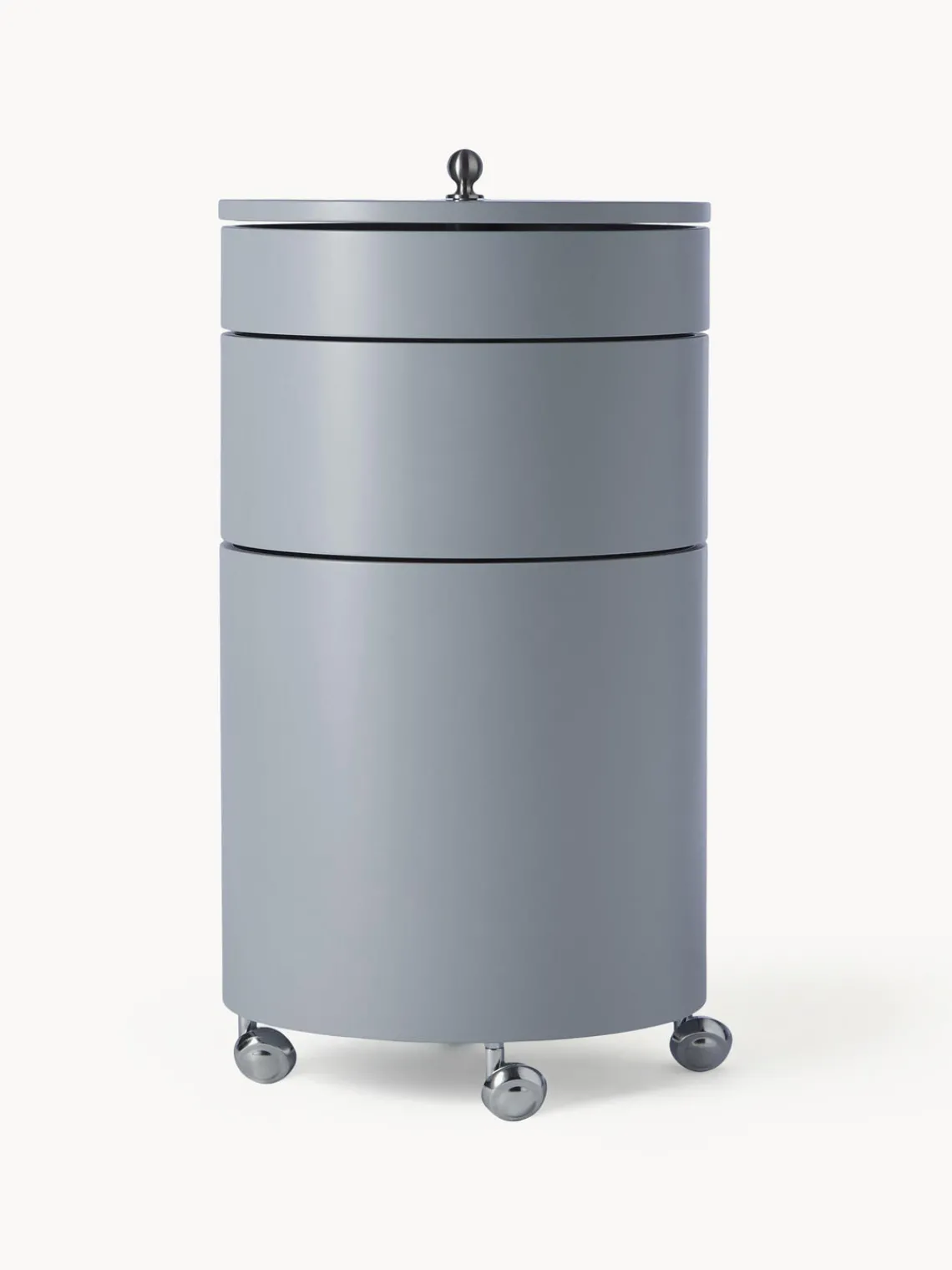Fashion Verpan Caisson roulant rond Barboy, design Verner Panton Gris, mat