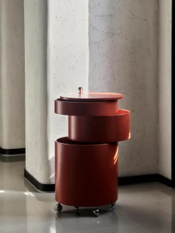 Outlet Verpan Caisson roulant rond Barboy, design Verner Panton Orange, mat