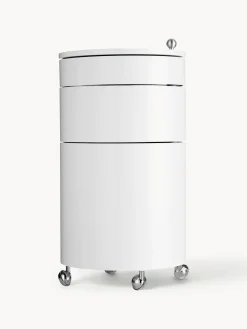 New Verpan Caisson roulant rond Barboy, design Verner Panton Blanc, mat