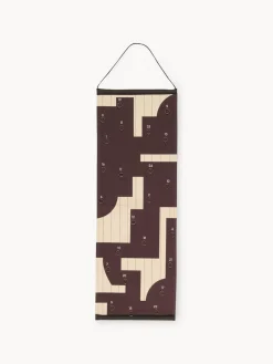 Hot Broste Copenhagen Calendrier de Noël en coton Karla Aubergine, blanc crème