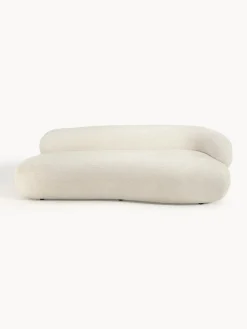 Best Westwing Collection Canapé 3 places en peluche-bouclette Alba Peluche-bouclette blanc cassé