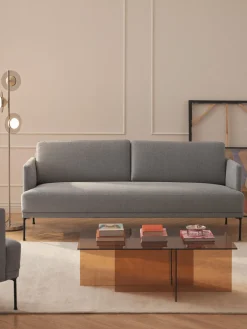 Best Westwing Collection Canapé 3 places Fluente Tissu gris clair