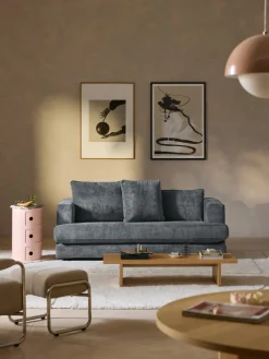 Best Westwing Collection Canapé 2 places Tribeca Tissu gris-bleu