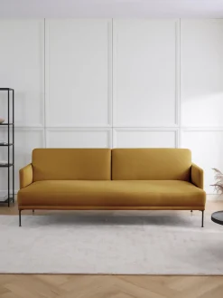 Best Westwing Collection Canapé convertible 3 places Fluente Tissu ocre