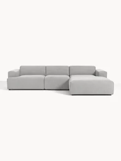 Best Westwing Collection Canapé d'angle 4 places Melva Tissu gris clair