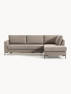 Best Westwing Collection Canapé d'angle convertible 3 places avec matelas Luna Tissu nougat