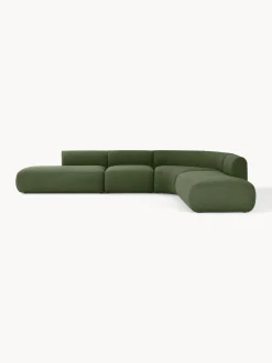 Best Westwing Collection Canapé d'angle modulable 4 places en bouclette Sofia Bouclette vert foncé