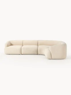 Best Westwing Collection Canapé d'angle modulable 4 places en bouclette Sofia Bouclette beige clair