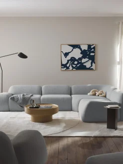 Best Westwing Collection Canapé d'angle modulable 4 places en bouclette Wolke Bouclette bleu ciel