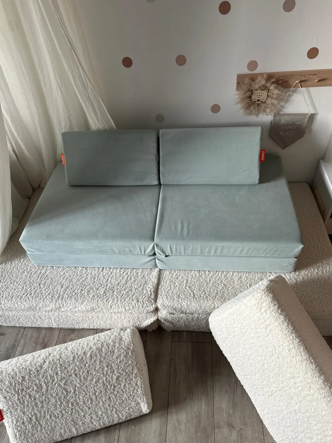 Clearance Funzy Canapé de jeu modulaire en velours Arktis Velours vert sauge