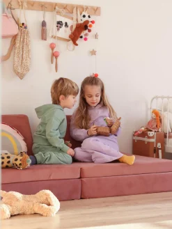 Outlet Funzy Canapé de jeu modulaire en velours Mila Velours vieux rose