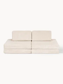 Outlet Funzy Canapé de jeu modulaire en velours côtelé Arktis Velours côtelé beige clair