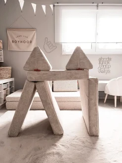 Outlet Funzy Canapé de jeu modulaire en velours côtelé Arktis Velours côtelé beige clair