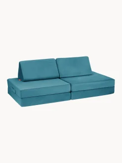Outlet Funzy Canapé de jeu modulaire en velours Arktis Velours bleu