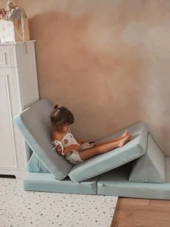 Clearance Funzy Canapé de jeu modulaire en velours Arktis Velours bleu ciel