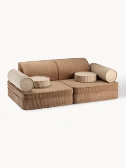 Outlet Wigiwama Canapé de jeu modulaire en velours côtelé pour enfants Sugar Velours côtelé nougat, beige