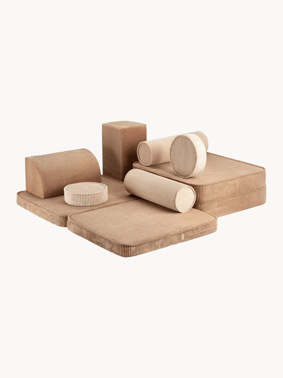 Outlet Wigiwama Canapé de jeu modulaire en velours côtelé pour enfants Sugar Velours côtelé nougat, beige