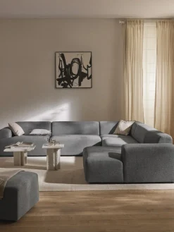 Best Westwing Collection Canapé lounge Melva Tissu gris foncé