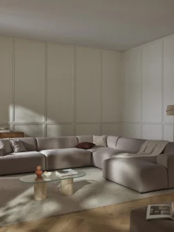 Best Westwing Collection Canapé lounge Melva Tissu taupe