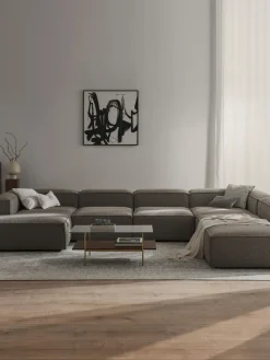 Best Westwing Collection Canapé lounge modulable en bouclette Lennon Bouclette grège