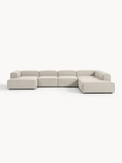Best Westwing Collection Canapé lounge modulable en mélange de lin Lennon Mélange de lin gris