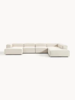 Best Westwing Collection Canapé lounge modulable en mélange de lin Lennon Mélange de lin beige