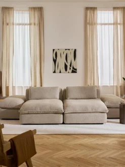 Best Westwing Collection Canapé lounge modulable Felix Tissu beige