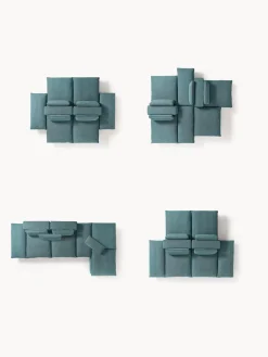 Best Westwing Collection Canapé lounge modulable Felix Tissu vert turquoise