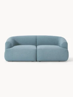 Best Westwing Collection Canapé modulable 2 places en bouclette Sofia Bouclette bleue