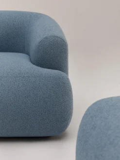 Best Westwing Collection Canapé modulable 2 places en bouclette Sofia Bouclette bleue