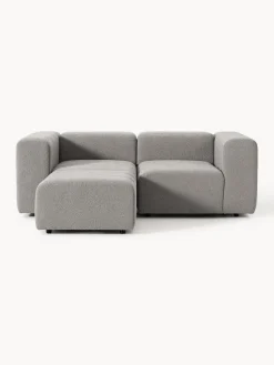 Clearance Westwing Collection Canapé modulable 3 places en bouclette avec pouf Lena Bouclette grise