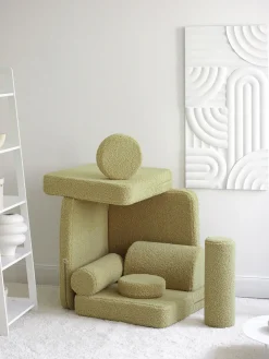Clearance Wigiwama Canapé modulable en peluche pour enfant Sugar Teddy vert clair