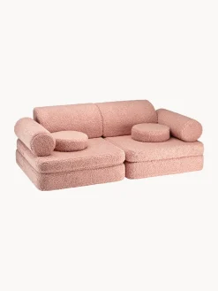 New Wigiwama Canapé modulable en peluche pour enfant Sugar Peluche rose pâle