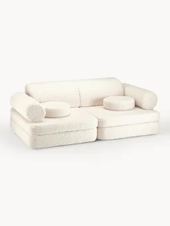 Hot Wigiwama Canapé modulable enfant en tissu peluche Sugar Peluche blanc cassé