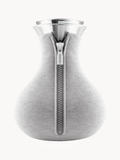 Hot Eva Solo Carafe en verre borosilicate Cary, 1 L Gris clair, transparent, argenté