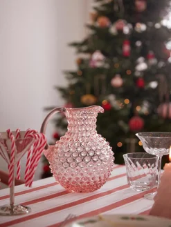 Sale ANNA VON LIPA Carafe soufflée bouche Hobnail, 2 L Rose, transparent