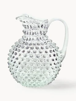 Outlet ANNA VON LIPA Carafe soufflée bouche Hobnail, 2 L Vert menthe, transparent