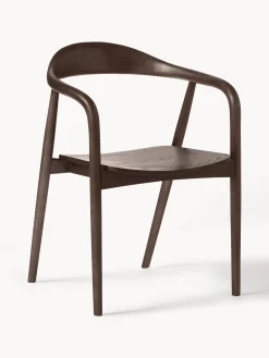 Clearance Westwing Collection Chaise à accoudoirs en bois Angelina Bois de frêne foncé
