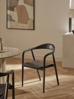 Clearance Westwing Collection Chaise à accoudoirs en bois Angelina Bois de frêne foncé