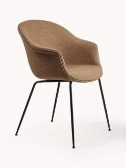 Hot GUBI Chaise à accoudoirs en laine Bat Laine nougat, acier noir mat